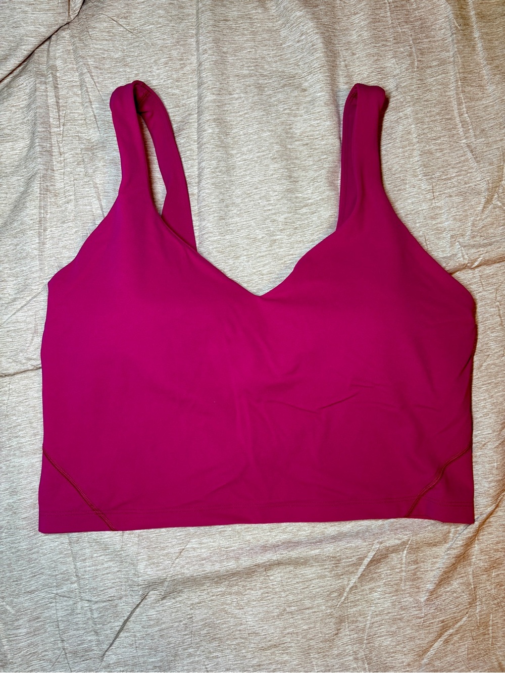 Lululemon Align Tank Top Wild Berry Magenta Pink 12 Nulu Built In Bra Crop Gym